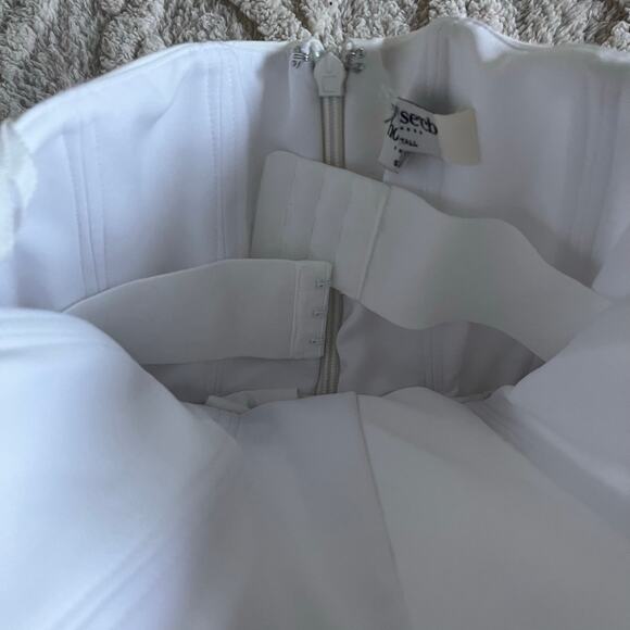 House of CB Emmanuela White Strapless Pleated Mini Dress Size S (Taller length) - Picture 8 of 8